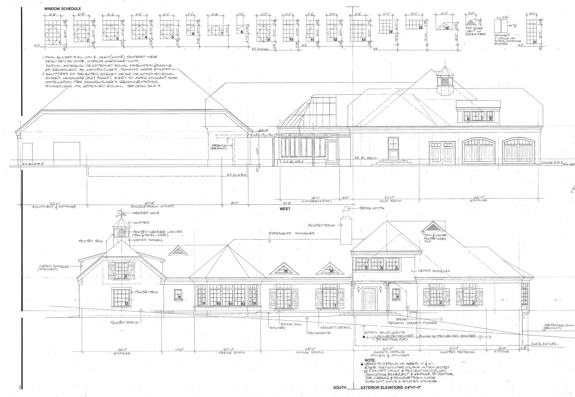 Exterior elevations — architectural sheet